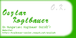 oszlar koglbauer business card